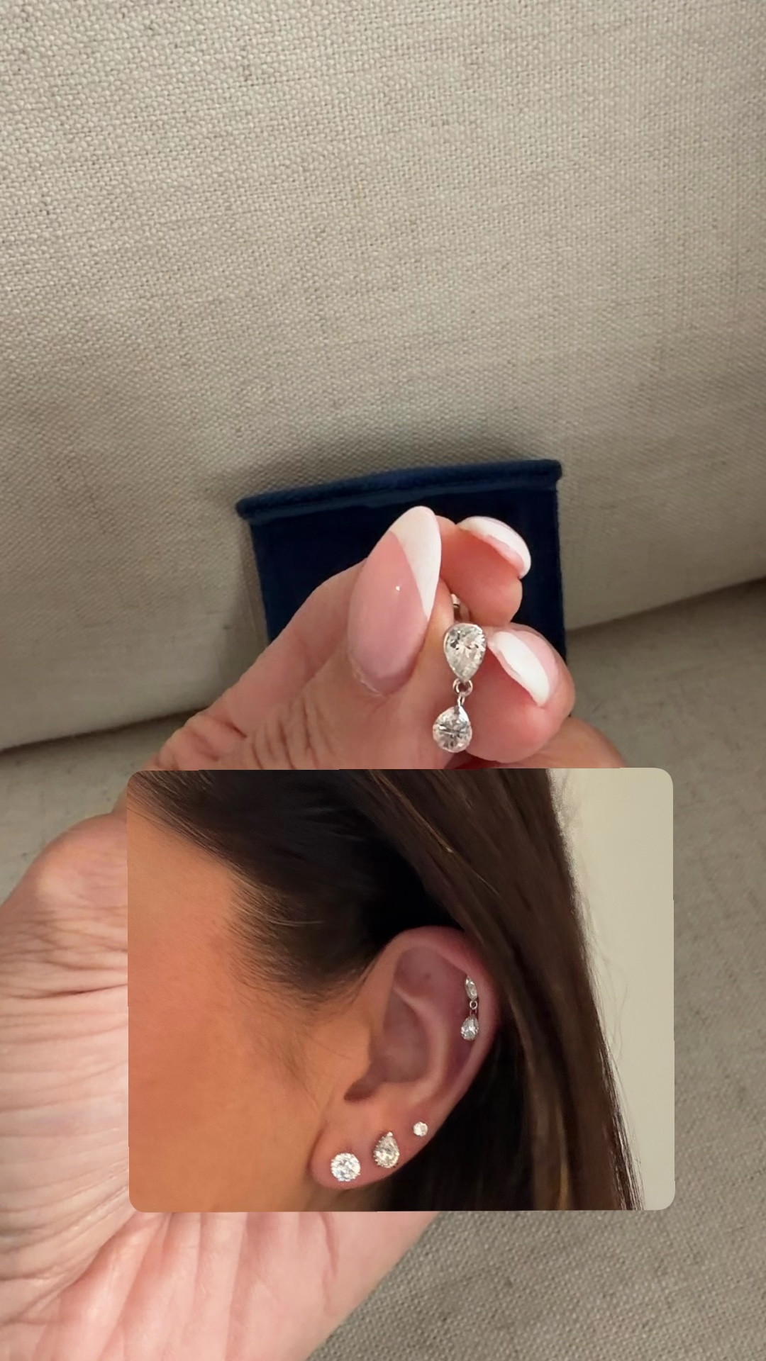 I got this floating diamond earring from Etsy. Silver jewelry.

#LTKSaleAlert