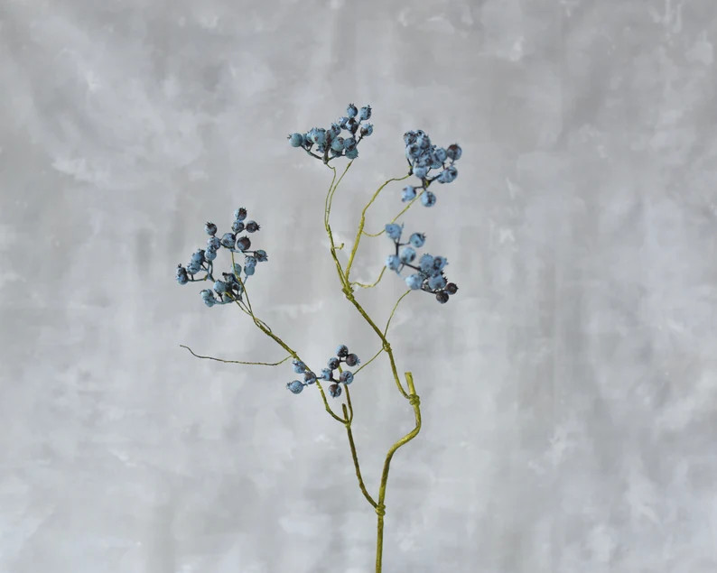 Faux Blue Berry Stem Artificial Fruits Spray / Wedding / Kitchen / Decors / Home Decorations / DI... | Etsy (US)