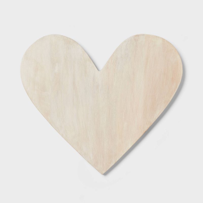 Valentine's Day Wooden Heart Serving Platter White - Threshold™ | Target
