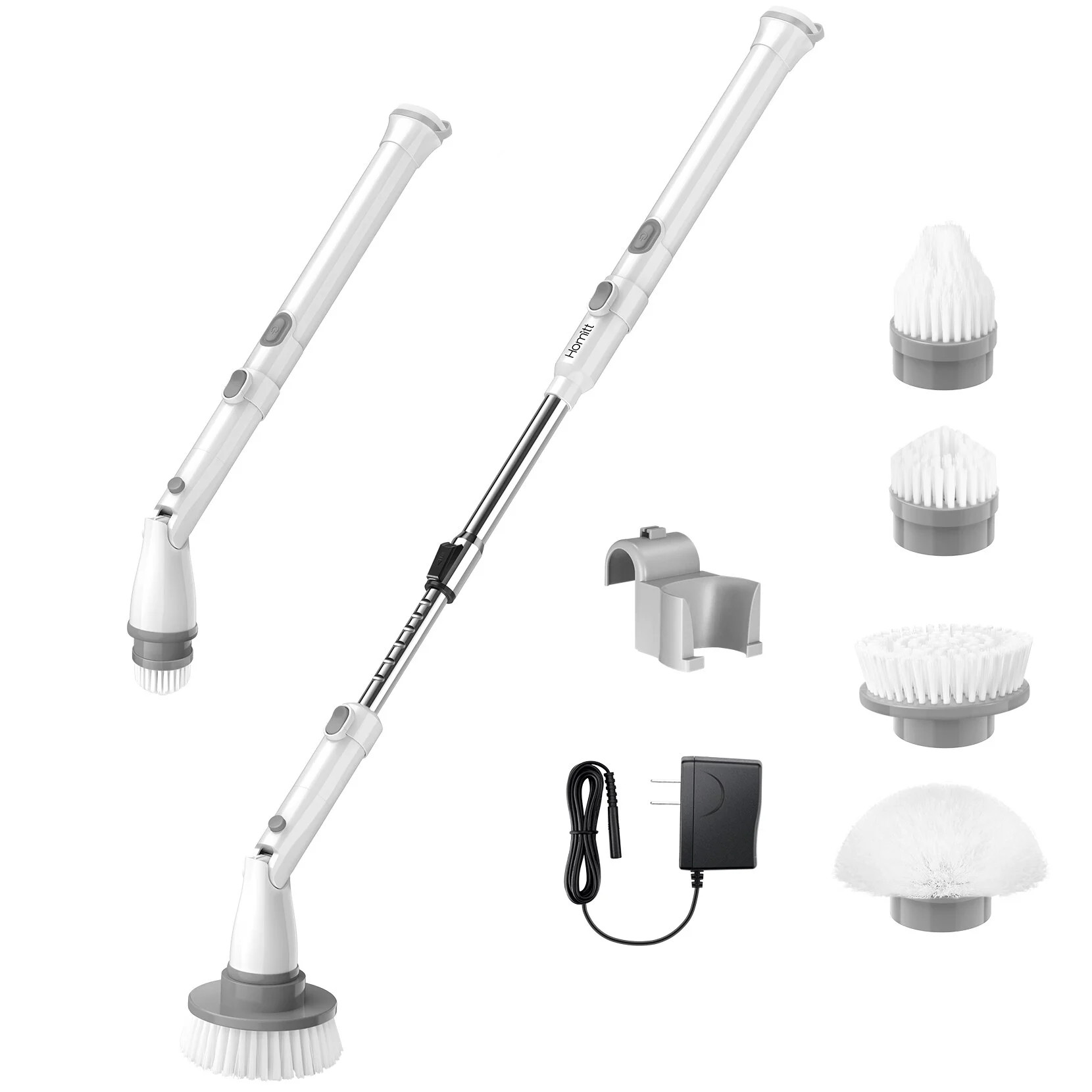 Homitt Electric Cordless Spin Scrubber, Floor Scrubber with 4 Brush Heads for Bathtub Tile - ABS ... | Walmart (US)