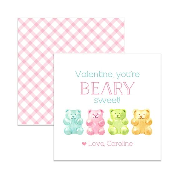 Girls Beary Sweet Cards - Set of 25 Valentines | Etsy (US)