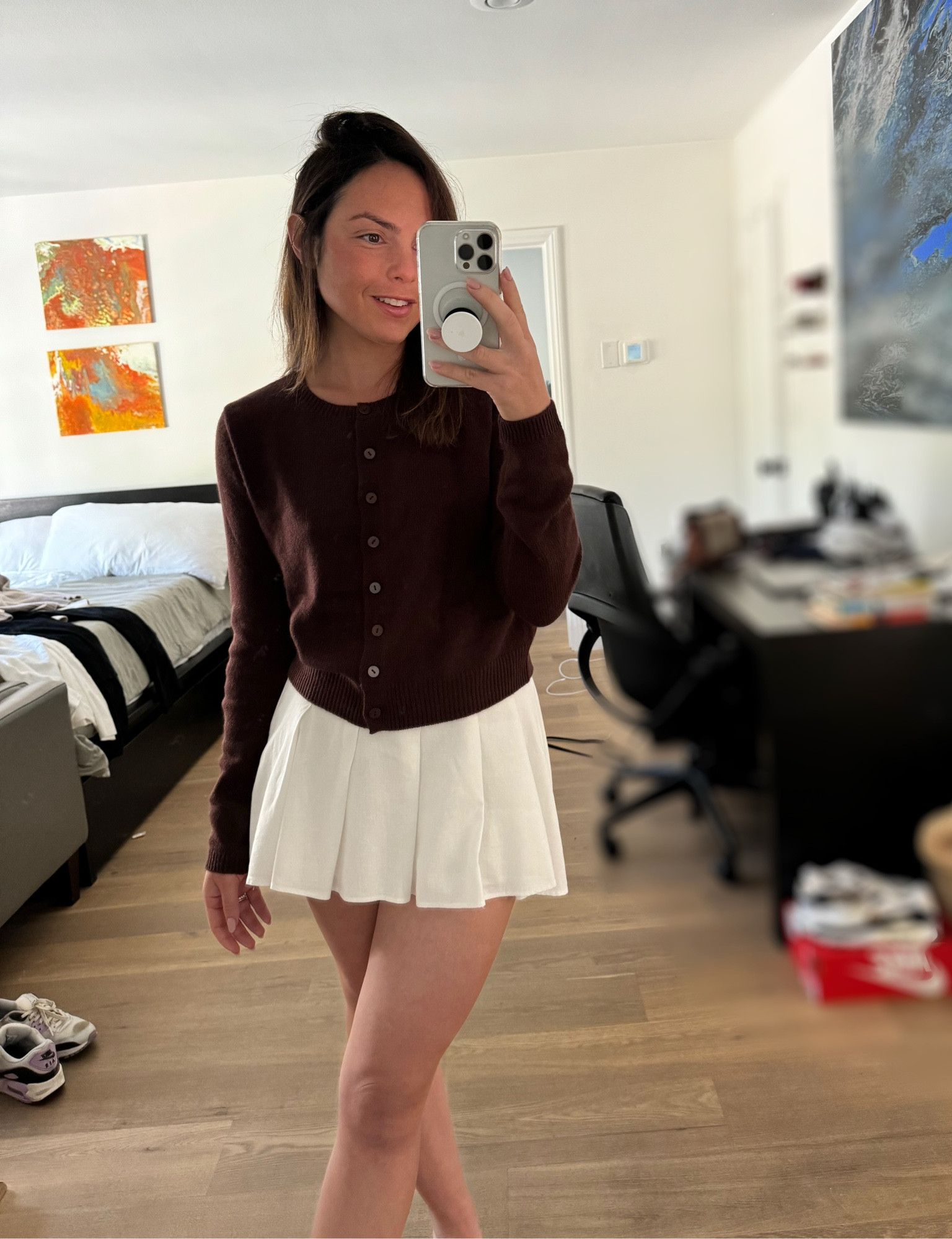 This Reformation Cardigan in every color please!! XS fits perfectly, cropped with a slight boxiness for comfort. I ordered in brown, red, and black! 

#LTKU #LTKSeasonal #LTKParties