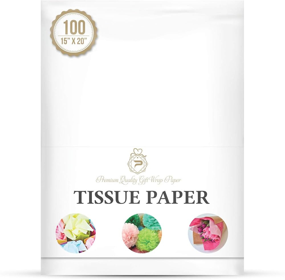 Premium Quality Gift Wrap Paper Basic Solid White Bulk Tissue Paper 15" x 20" - 100 Sheets | Amazon (US)