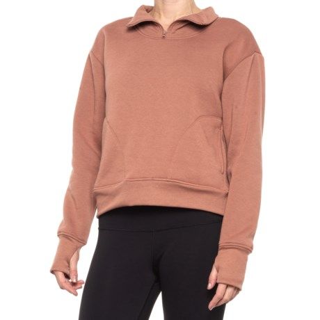 Harmony and Balance Brushed Fleece Zip-Neck Sweatshirt (For Women) | Sierra
