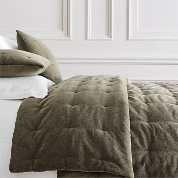 Classic Cotton Velvet Tack Stitch Quilt & Shams | West Elm (US)