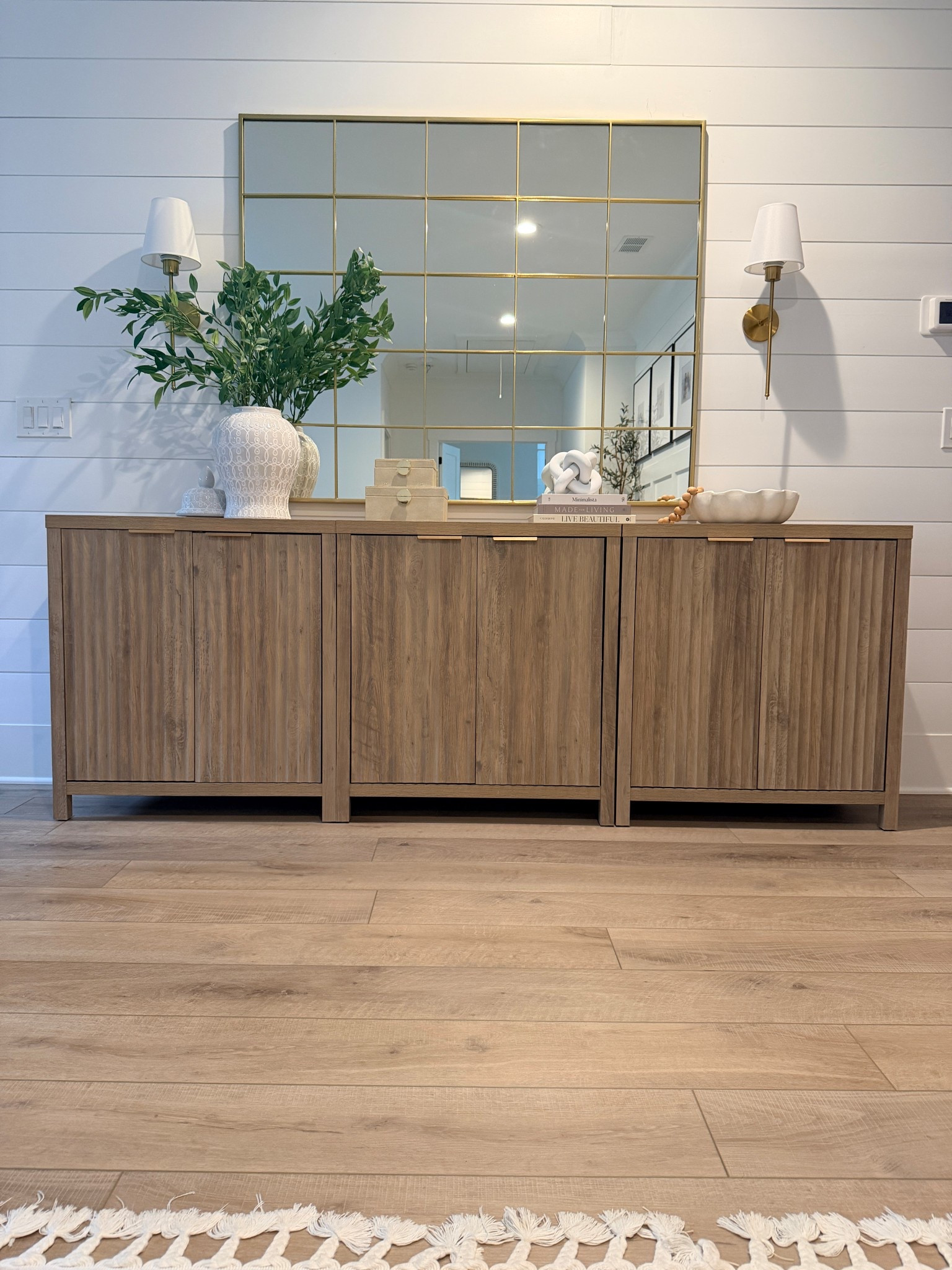 Neutral, timeless, and effortlessly layered. Amazon buffet + West Elm mirror = the dream team. 🌿✨

#LTKSaleAlert #LTKHome