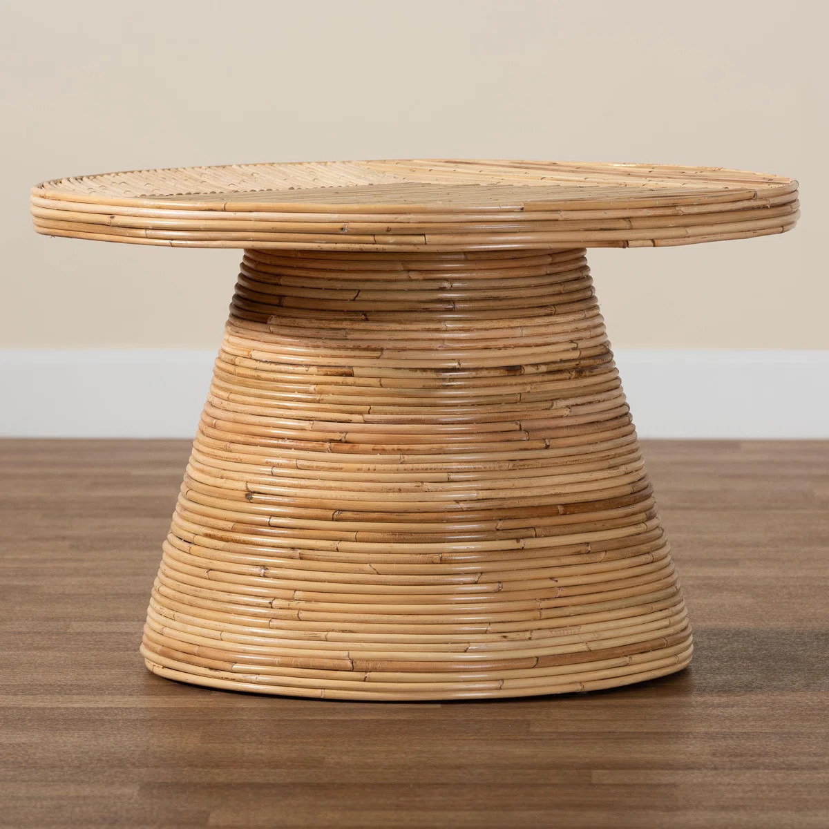 Bhagipuri Bali & Pari Bella Modern Bohemian Natural Rattan And Mahogany Wood Coffee Table | Wayfair North America