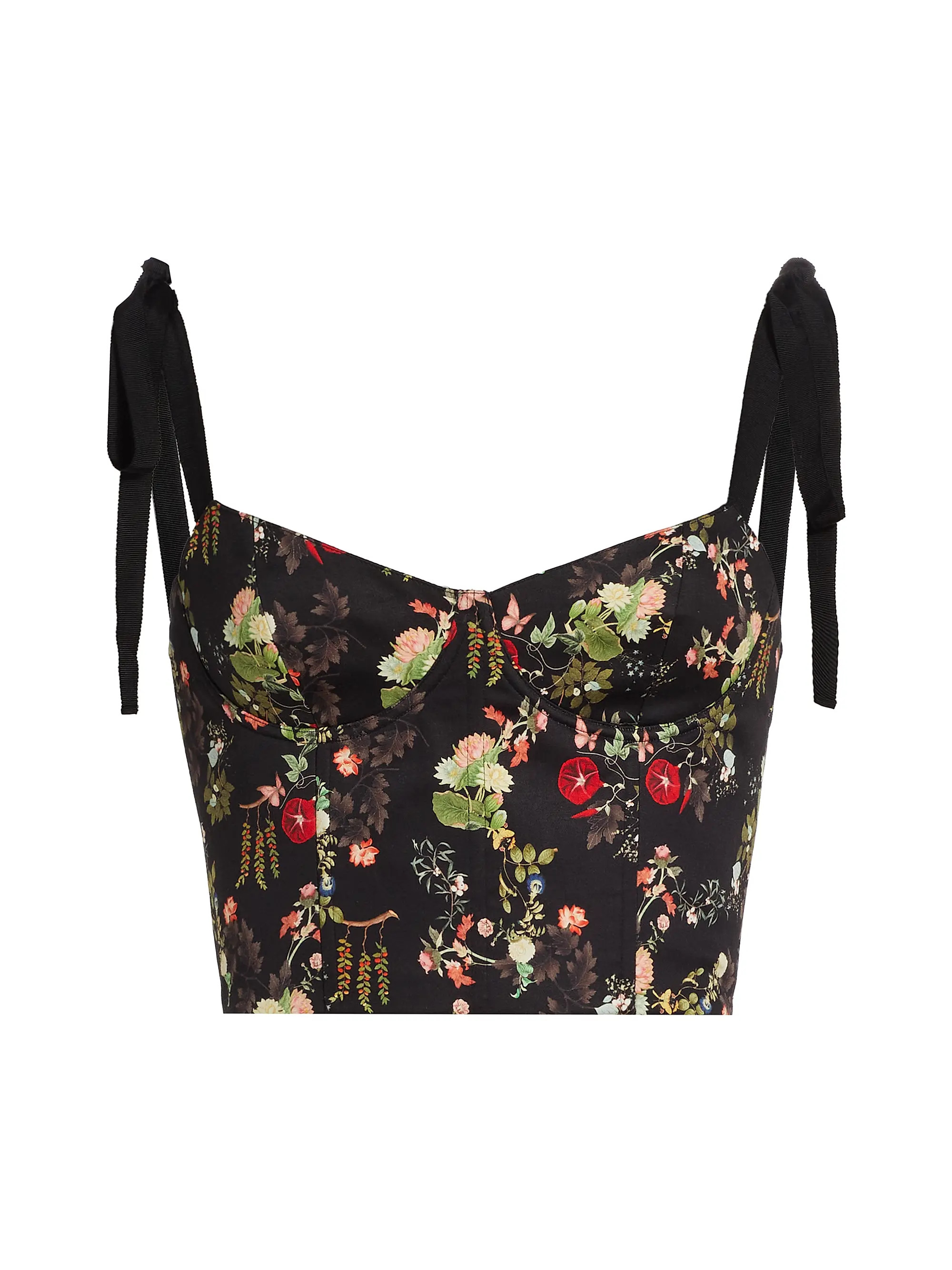 Helene Floral Sateen Bustier Top | Saks Fifth Avenue