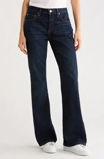 Re/Done Twisted Bootcut Jeans in Dark Lady Blue at Nordstrom Rack, Size 30 | Nordstrom Rack