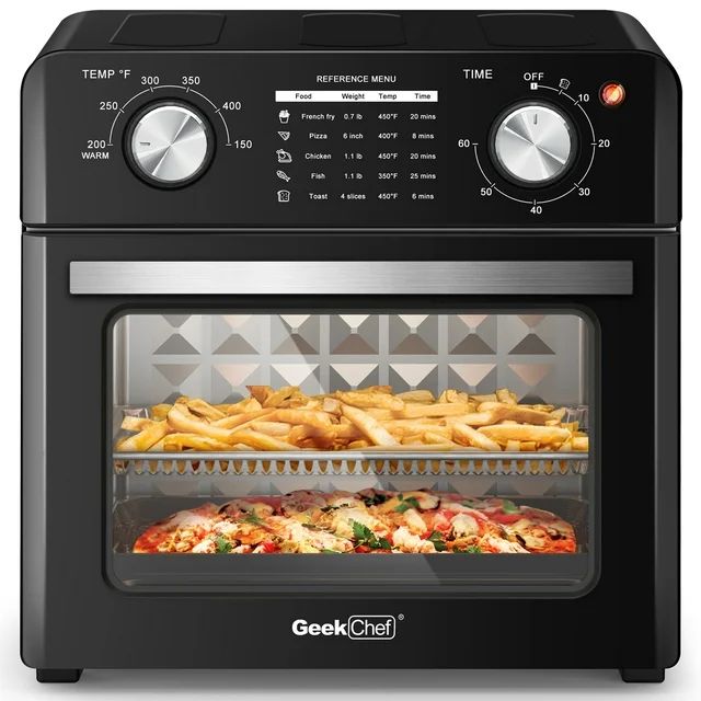 Geek Chef 10 Quart Air Fryer, Oil-Less Air Fryer Toaster Oven Combo with Digital Recipe, 1400W, B... | Walmart (US)