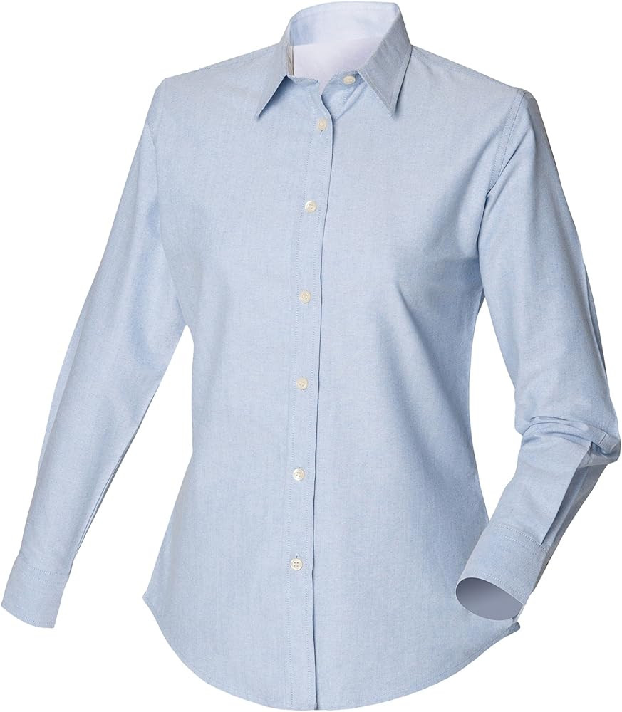 Women's Classic Oxford Long Sleeve Shirt Blue S | Amazon (US)