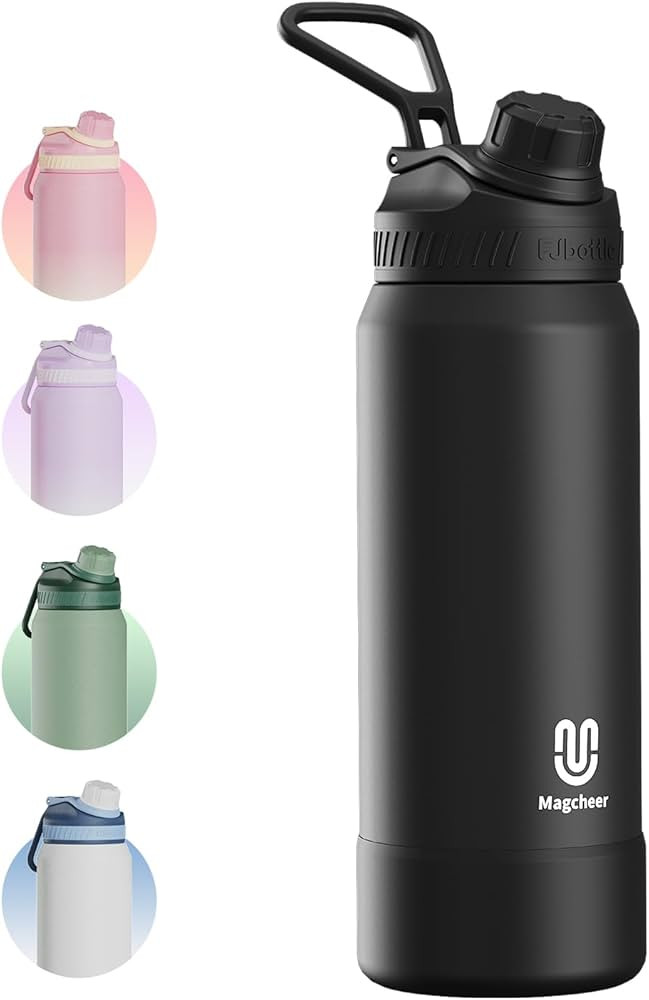32oz Insulated Water Bottle with Straw | Double-Wall Vacuum Stainless Steel, Wide Mouth Design, L... | Amazon (US)