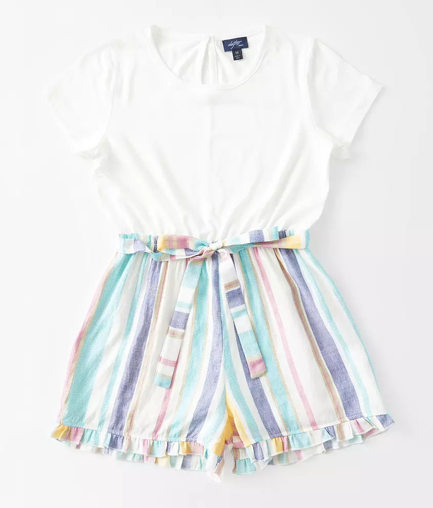 Girls - Ruffle Striped Romper | Buckle