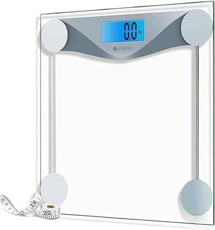 Etekcity Digital Body Weight Bathroom Scale with Body Tape Measure, 8mm Tempered Glass, 400 Pound... | Amazon (US)