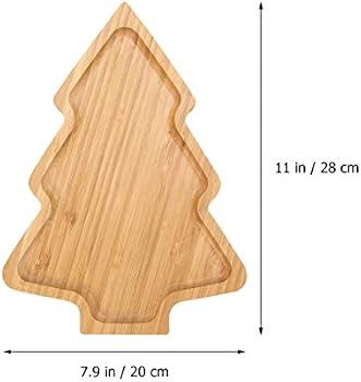 TENDYCOCO Wooden Christmas Serving Tray Christmas Tree Serving Plate Tray Snack Appetizer Tray Pl... | Amazon (US)