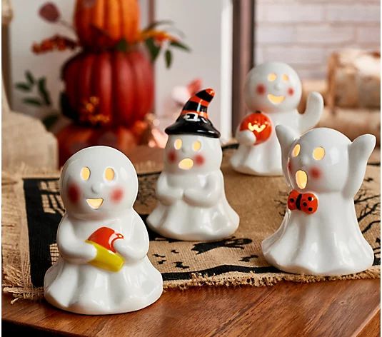 Mr. Halloween Set of 4 Mini Ceramic Figures - QVC.com | QVC