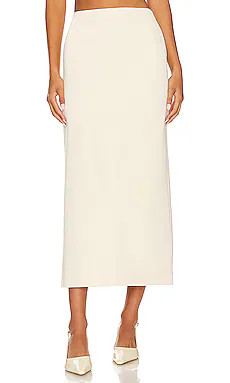 L'Academie x Marianna Dionira Maxi Skirt in Latte Beige from Revolve.com | Revolve Clothing (Global)