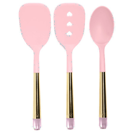 Paris Hilton 3 Piece Kitchen Utensil Set with Jewel Shaped Handles, Pink | Walmart (US)
