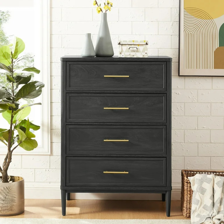 Better Homes & Gardens Oaklee 4 Drawer Dresser, Charcoal Finish | Walmart (US)