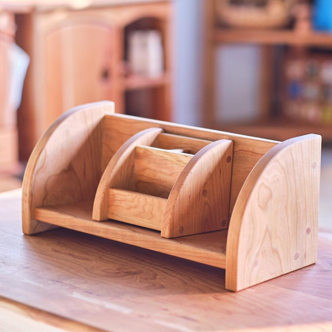 Desktop Bookshelf and Pencil / Accessory Holder Set, Accessory Holder, or Folder Holder - Cherry ... | Etsy (US)