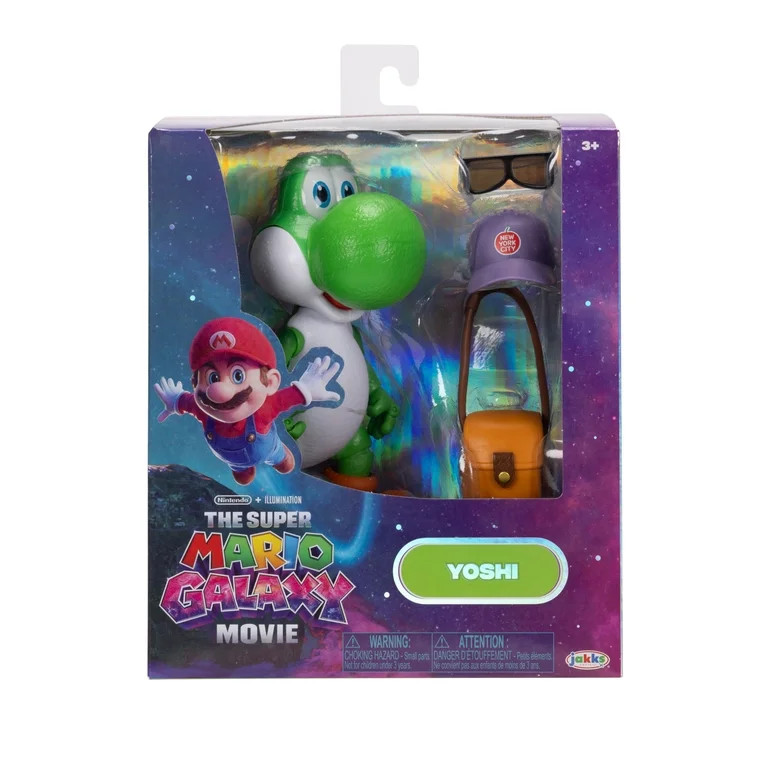 The Super Mario Galaxy Movie - 5 inch Action Figure Series – Yoshi Figure with Hat, Sunglasses,... | Walmart (US)