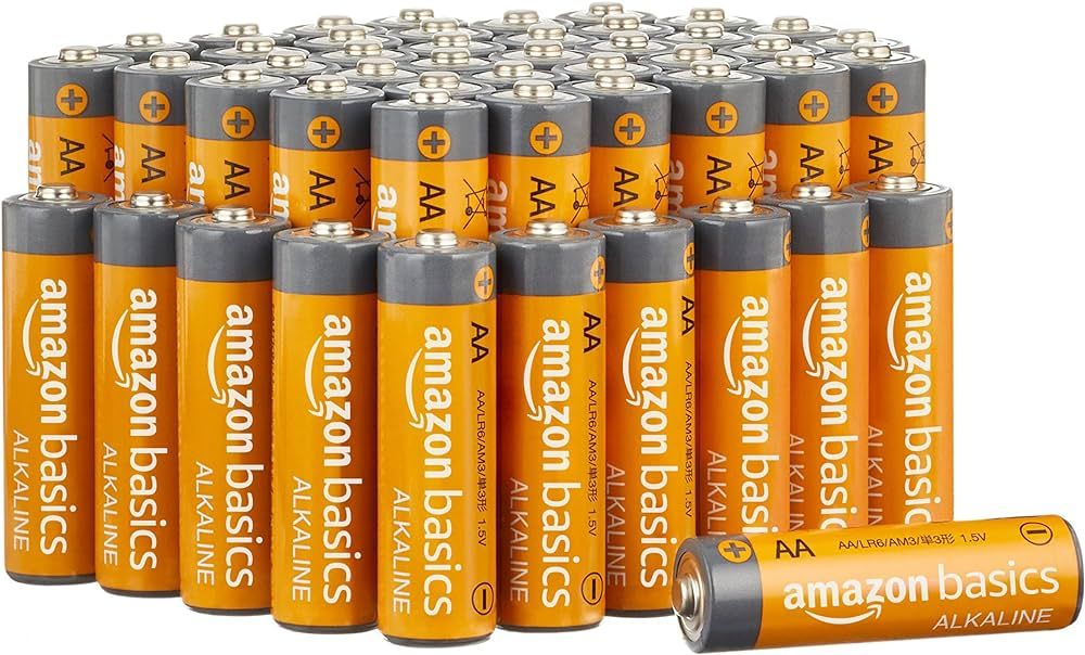 Amazon.com: Amazon Basics 48-Pack AA Alkaline High-Performance Batteries, 1.5 Volt, 10-Year Shelf... | Amazon (US)