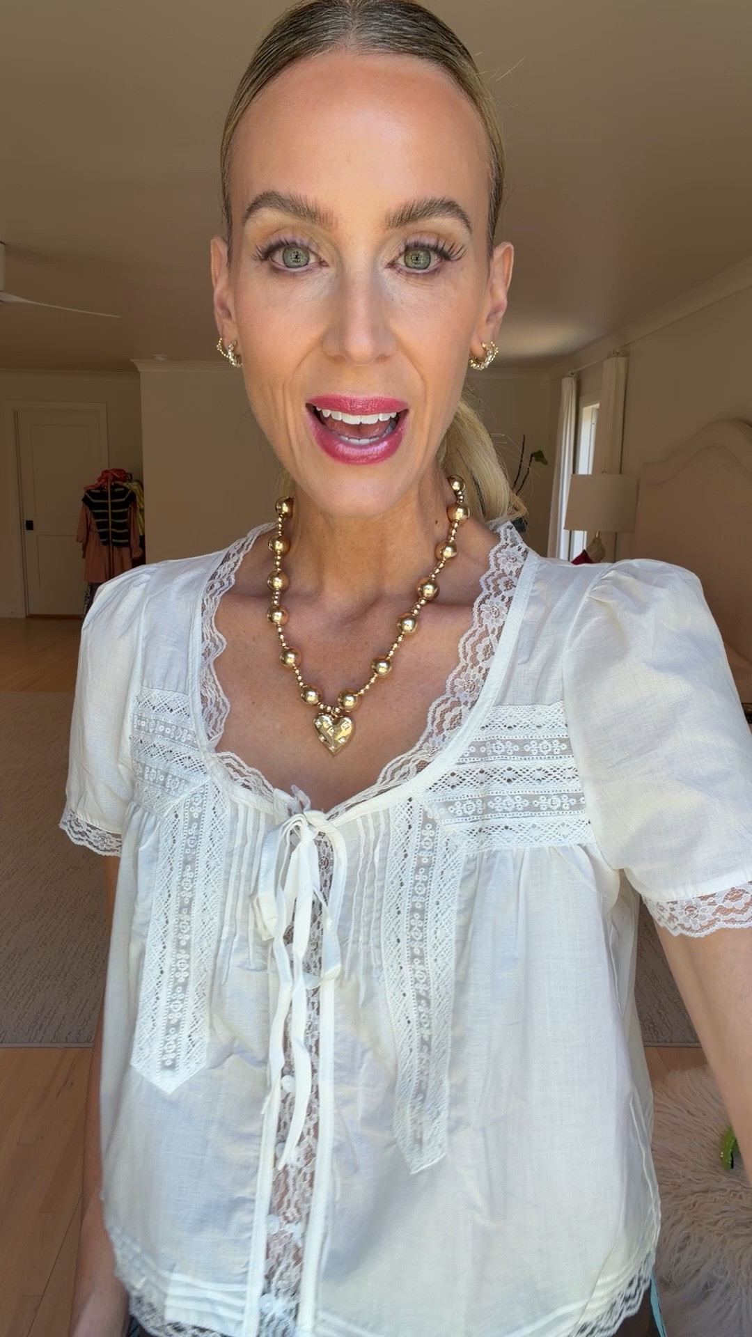 Love this Amazon white lace top!