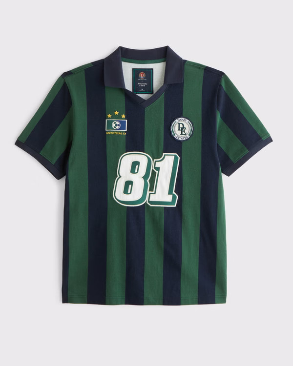Abercrombie x Danzy Design Studio Vol. 28 Danzy Soccer Jersey-Inspired Polo | Abercrombie x Danzy... | Abercrombie & Fitch (US)