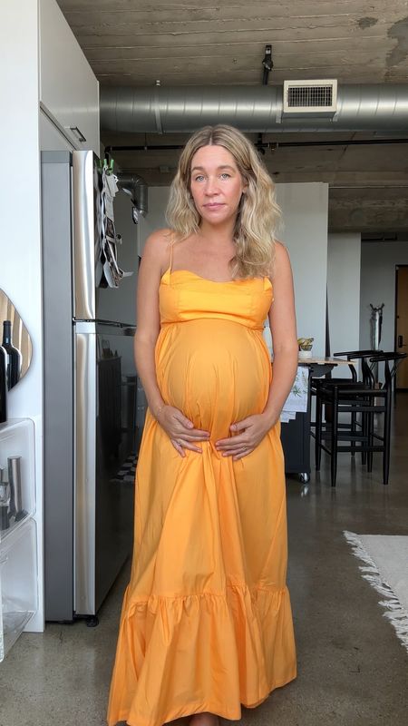 Orange maxi dress perfect for pregnancy and postpartum. Can confirm it’s also breastfeeding friendly 👌🏼 use code ASHBE20 for an additional 20% off the sale price 

#LTKbump #LTKstyletip #LTKsalealert