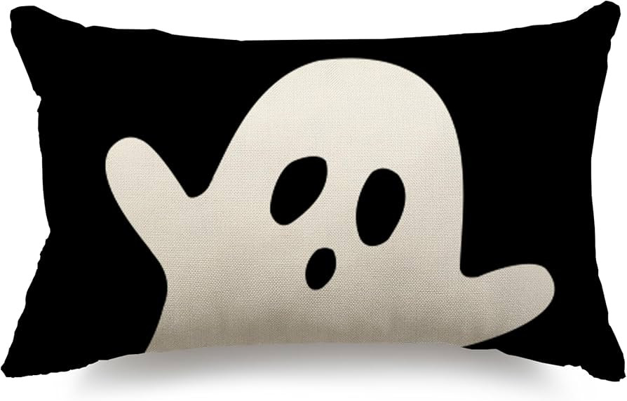 Halloween Pillow Cover 12x20 Ghost Halloween Lumbar Pillow Covers Decorations Outdoor Halloween P... | Amazon (US)