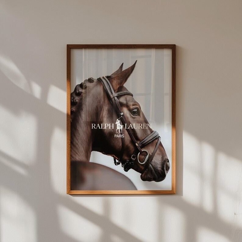 Equestrian Polo Horse Portrait Print: Ralph Lauren Paris Vintage Decor (digital Download) - Etsy | Etsy (US)