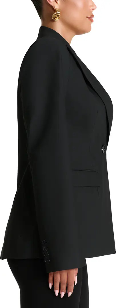 Naked Wardrobe Power Shoulder Tie Waist Blazer | Nordstrom | Nordstrom