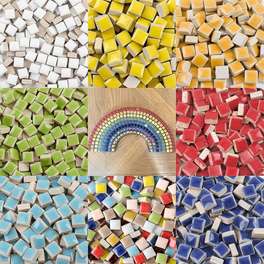220g Mini Square Mosaic Tiles for Crafts Bulk,Perfect for Mosaic Kits and Craft Supplies for Adul... | Amazon (US)