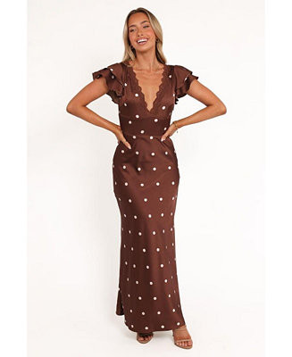 Women's Brown Polka Dot Arella Maxi Dress | Macy's