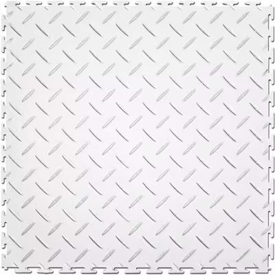 Perfection Floor Tile  White 20-1/2-in x 20-1/2-in Diamond PVC Garage Floor (23.25-sq ft) (8-Pac... | Lowe's