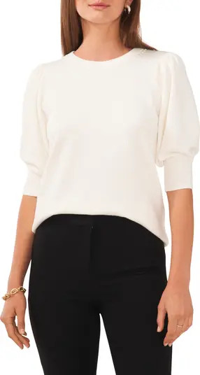 Chaus Beaded Collar Puff Sleeve Sweater | Nordstrom | Nordstrom