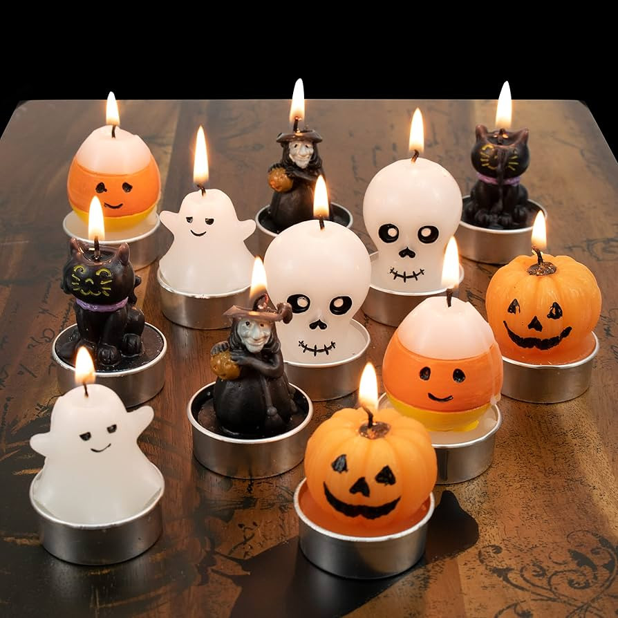 GiftExpress 12 Pcs Halloween Candles 6 Styles, Smokeless Unscented Tealight Candles for Halloween... | Amazon (US)