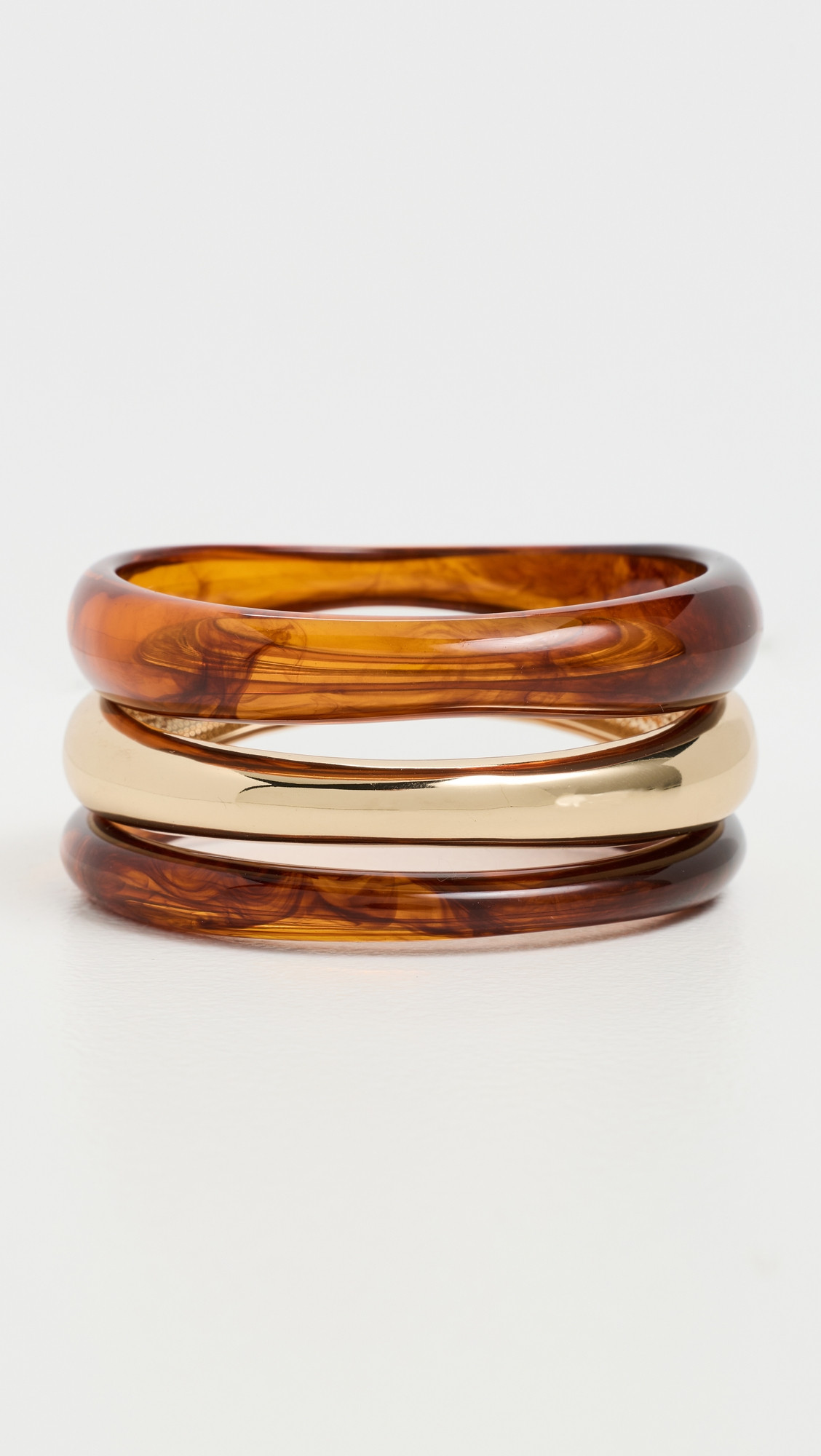 BaubleBar Raven Resin Bangle Set Gold One Size | Shopbop