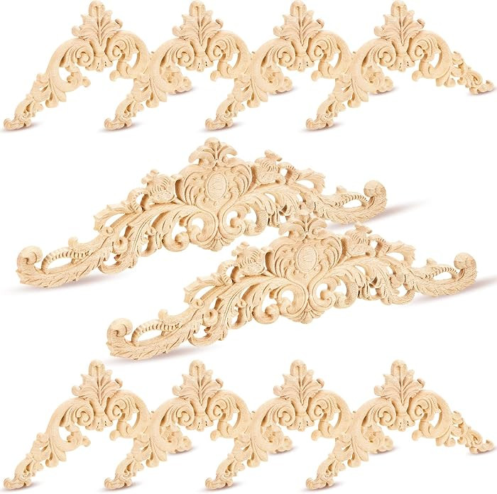 Yalikop 5 Pcs Wood Appliques and Onlay for Furniture, Large Size, Delicate | Amazon (US)