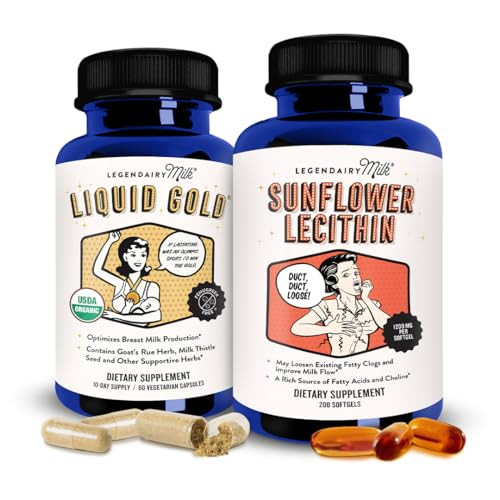Legendairy Milk Liquid Gold + Sunflower Lecithin Lactation Supplement for Milk Supply Increase and for Clogged Milk Ducts - Breastfeeding Supplements for Milk Flow and Boost Milk Production | Amazon (US)