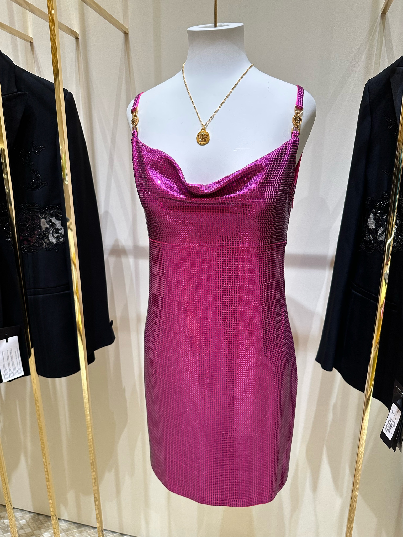 knee length dresses for ladies Original 1980s Paco Rabanne Oroton Gold Metal Mesh Backless Mini Dress –  Shrimpton Couture main image 0