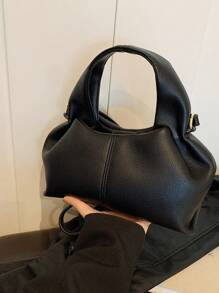 In 2024, The New Fashion Classic Joker Solid Color Pu Waterproof Fabric Pleat Design Quilting Des... | SHEIN