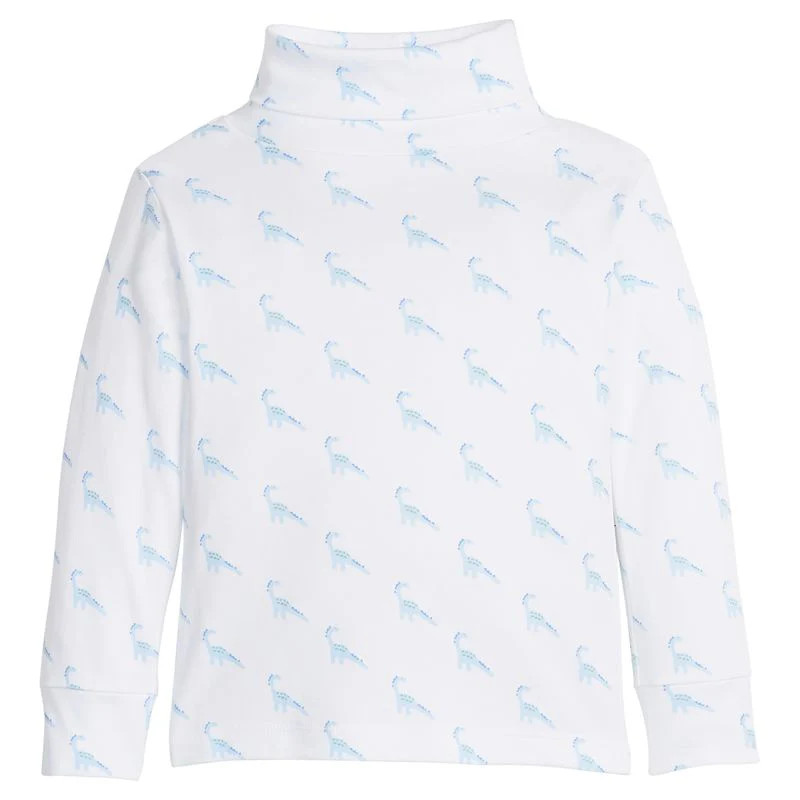 Little English Printed Turtleneck - Blue Dinosaur | JoJo Mommy