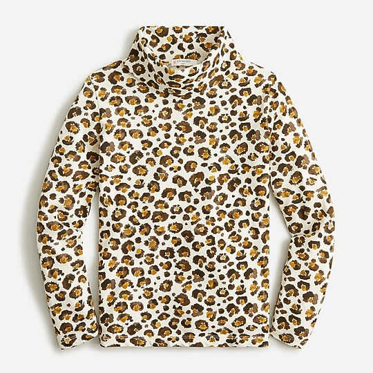 Girls' tissue turtleneck in print | J. Crew US