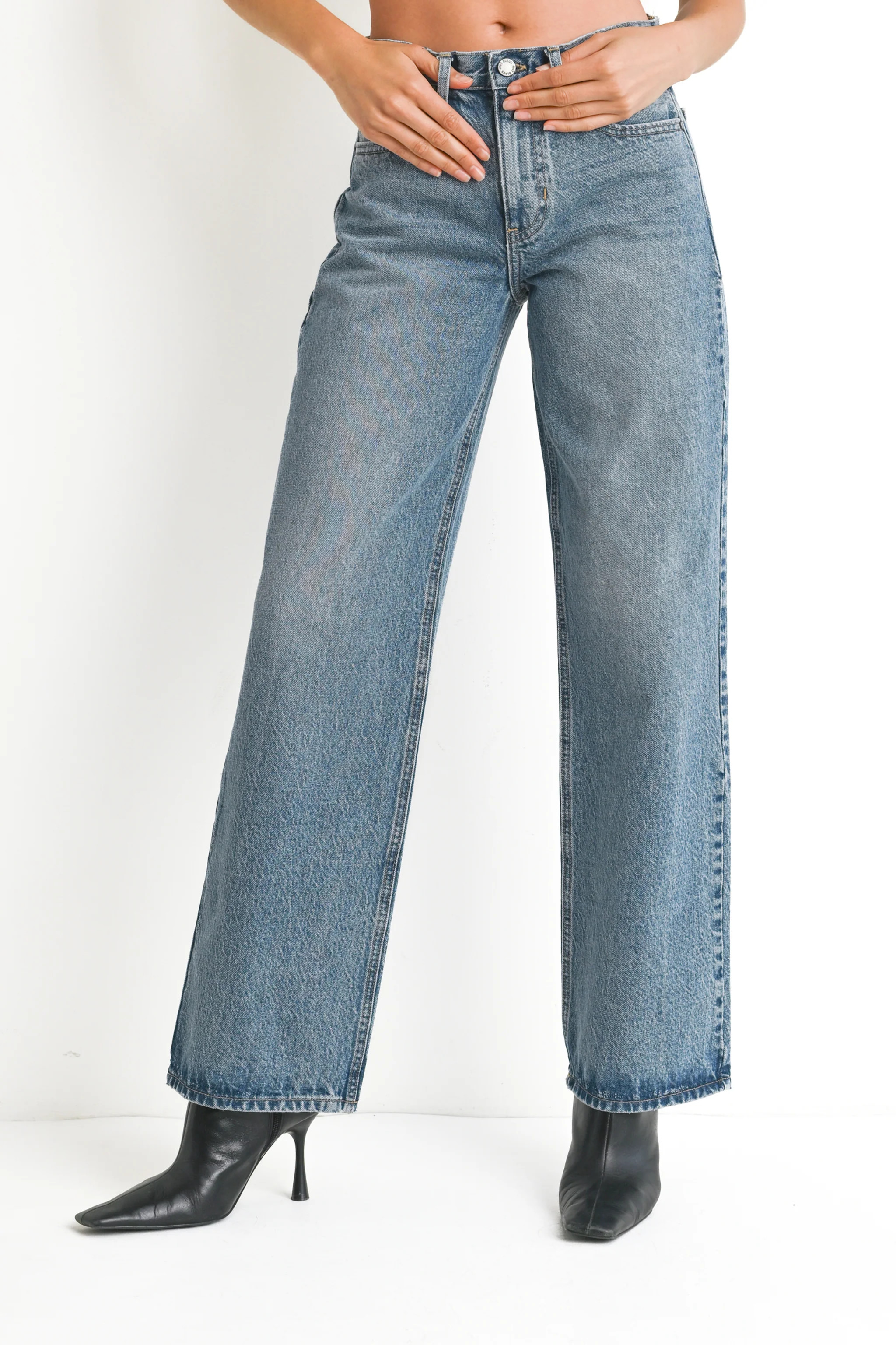 Just Black High Rise Relaxed Straight Jean - Medium | Petal & Pup (US)