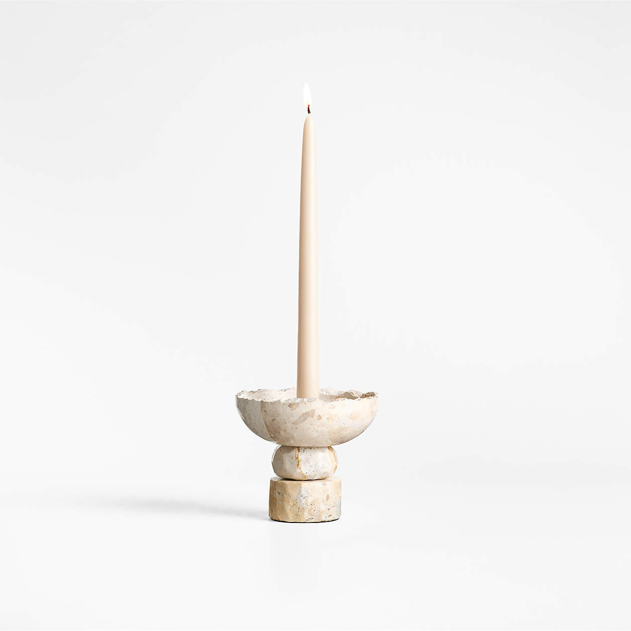 Toulouse Marble Taper Candle Holder by Laura Kim + Reviews | Crate & Barrel | Crate & Barrel