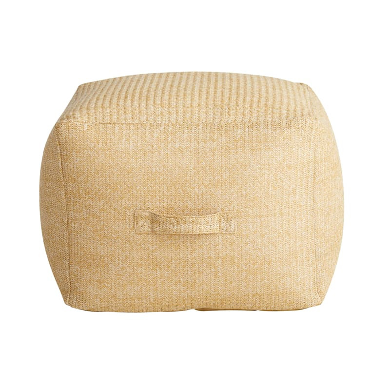 Brown Hermosa Outdoor Pouf, 20" | At Home