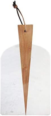 American Atelier Cutting Board Serving Tray, 15", White Marble and Wood | Amazon (US)