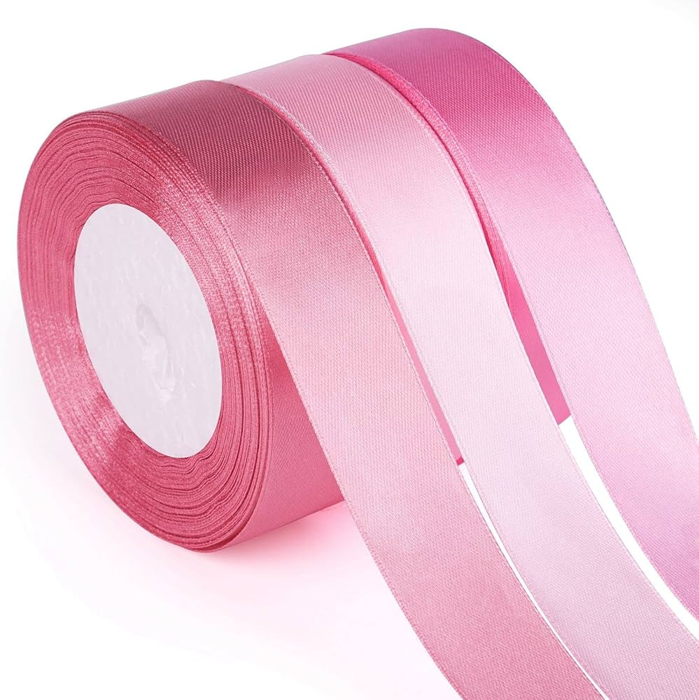 ASTARON Pink Satin Ribbon for Wedding Bouquet DIY Crafts 1 Inch, Solid Color Ribbon Fabric Ribbon... | Amazon (CA)
