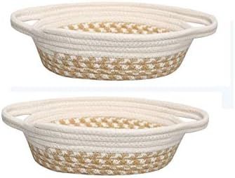 2 pack Small Storage Baskets, Desk Basket for Jewellery&Keys, Cutae Rope Baskets, Small Basket St... | Amazon (US)